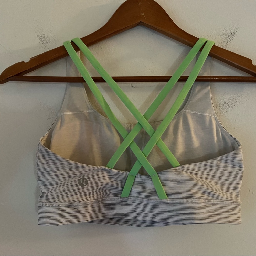 Lululemon Energy Bra Sz 6 Wee Are From Space Nimbus Battleship/Citra Lime - Picture 5 of 10